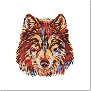 Wolf Watercolor Posters and Art